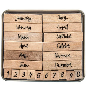 Coupon ⭐ Script Months Of The Year Rubber Stamps ⭐